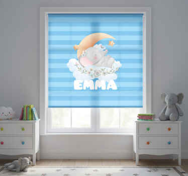 Estor enrollable infantil elefante con nombre - TenVinilo
