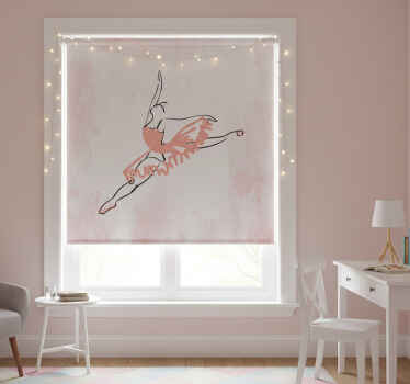 Toile fenêtre chambre enfant ballerine en danse linéaire - TenStickers
