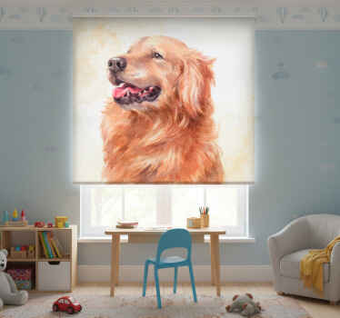 Toile fenêtre chambre enfant style aquarelle chien - TenStickers