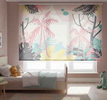 Rollo fenster kinderzimmer boho palmen - TenStickers