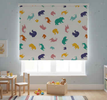 Rollo fenster kinderzimmer mit chamäleons und bären muster - TenStickers
