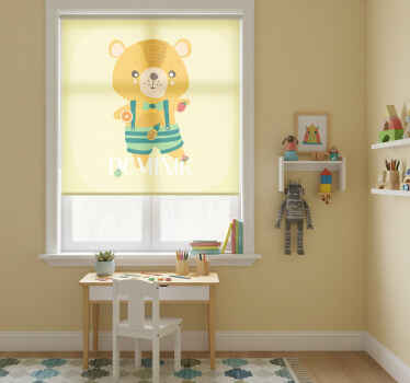 Rollo fenster kinderzimmer teddy mit persönlichem namen - TenStickers