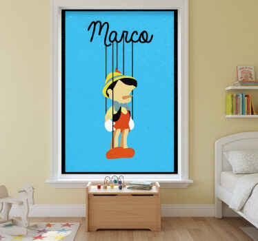 Rollo fenster kinderzimmer personalisierter pinocchio - TenStickers