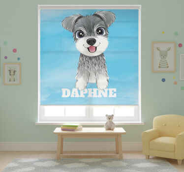 Rollo fenster kinderzimmer schnauzer illustration mit namen - TenStickers