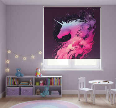 Rollo fenster kinderzimmer einhorn galaxy - TenStickers