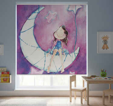 Rollo fenster kinderzimmer mit luna aufkleber lol malone - TenStickers