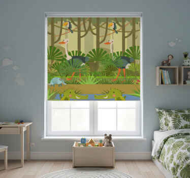 Rollo fenster kinderzimmer wilde tiere - TenStickers