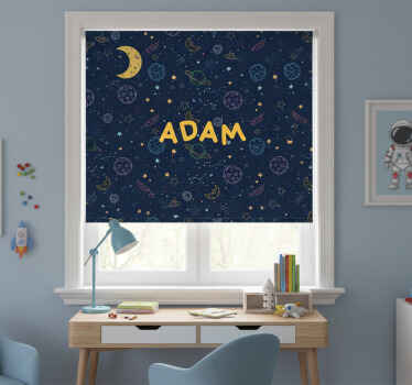 Rollo fenster kinderzimmer planeten im weltraum - TenStickers