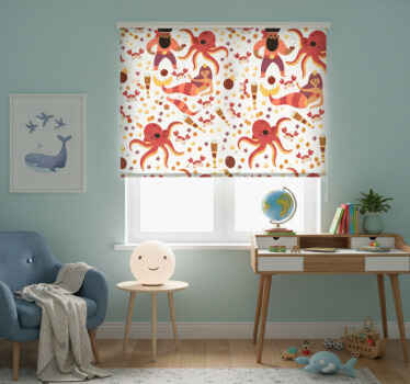 Rollo fenster kinderzimmer pirat-oktopus dusche - TenStickers