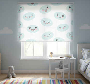 Rollo fenster kinderzimmer mit süßen anime-gesichtern - TenStickers