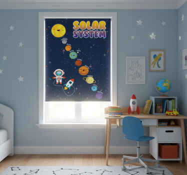 Rollo fenster kinderzimmer mit sonnensystem design - TenStickers