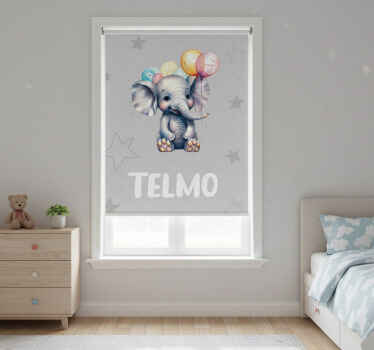 Rollo fenster kinderzimmer baby-elefant mit ballons - TenStickers