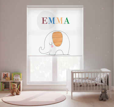 Rollo fenster kinderzimmer personalisierter baby-elefant - TenStickers