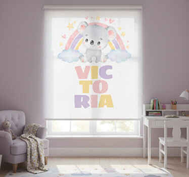 Rollo fenster kinderzimmer koala und regenbogen - TenStickers