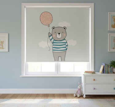 Rollo fenster kinderzimmer bärchen mit ballon - TenStickers