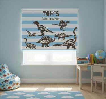 Rollo fenster kinderzimmer mit personalisierten dinosauriern - TenStickers