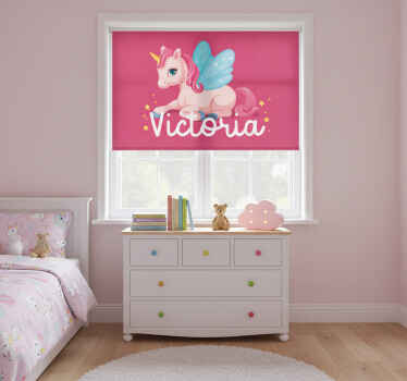 Estor enrollable infantil unicornio rosa divertido - TenVinilo