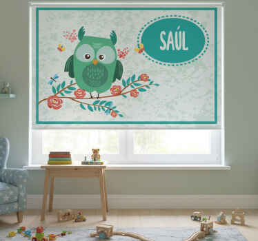 Rollo fenster kinderzimmer für kinder mit eule anpassbar - TenStickers