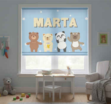 Rollo fenster kinderzimmer niedlicher bär anpassbar - TenStickers