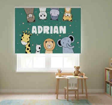 Rollo fenster kinderzimmer mit niedlichen tieren banner - TenStickers