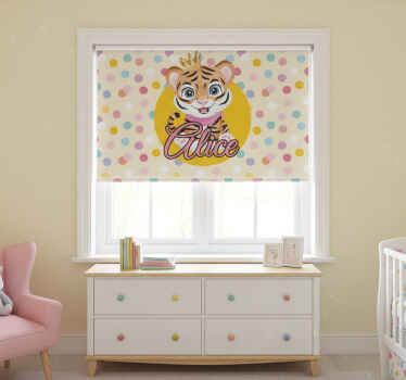 Rollo fenster kinderzimmer süßer tiger mit namen - TenStickers