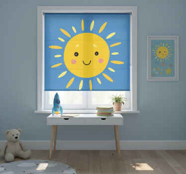 Rollo fenster kinderzimmer sonne mit gesicht - TenStickers