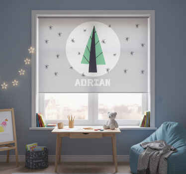 Rollo fenster kinderzimmer personalisierter weihnachtsbaum - TenStickers