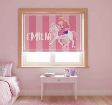 Rollo fenster kinderzimmer prinzessin auf pferd - TenStickers