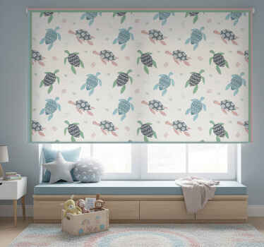 Rollo fenster kinderzimmer sanfte farb-schildkröten - TenStickers