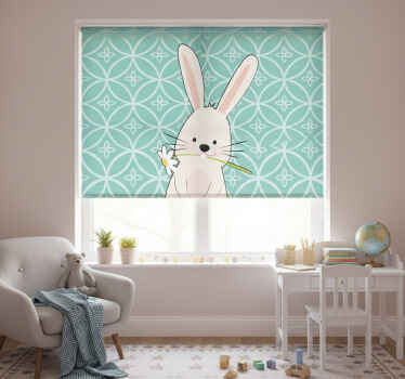 Rollo fenster kinderzimmer mit hasenportrait - TenStickers