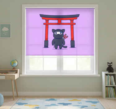 Rollo fenster kinderzimmer ninja katze - TenStickers
