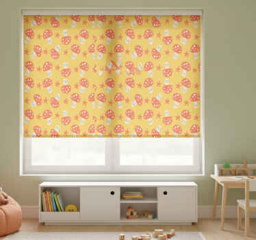 Rollo fenster kinderzimmer mit gesichtern auf gelb - TenStickers