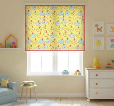 Rollo fenster kinderzimmer mit gelbem kükenmuster - TenStickers