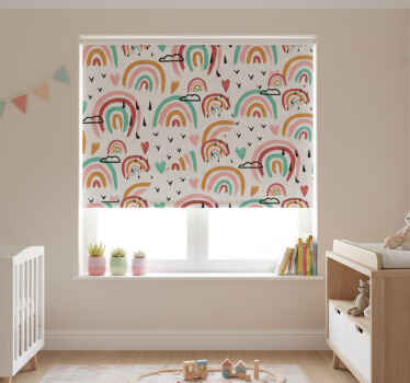 Rollo fenster kinderzimmer aquarell regenbogen muster - TenStickers