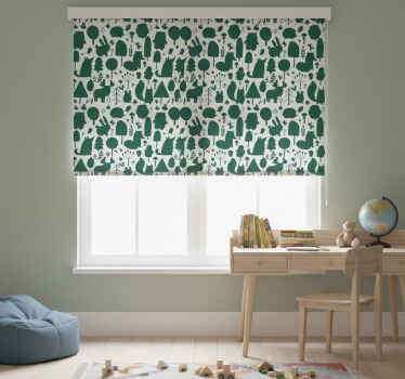 Rollo fenster kinderzimmer waldtier silhouette - TenStickers