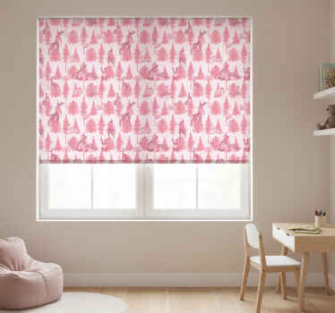 Rollo fenster kinderzimmer mit schönen pinken rentieren - TenStickers