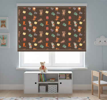 Rollo fenster kinderzimmer süße wildtiere und eulen - TenStickers