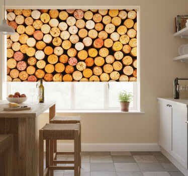 Kitchen roller blind wine corks design - TenStickers