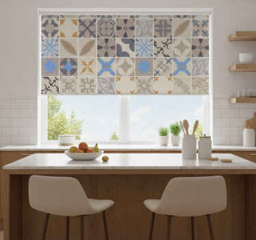 Toile fenêtre cuisine carreaux adhésifs vintage - TenStickers