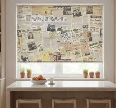 Toile fenêtre cuisine avec motifs de journaux décoratifs - TenStickers