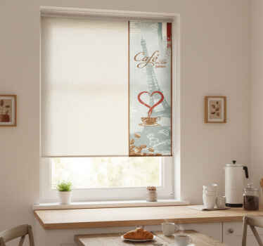 Toile fenêtre cuisine vinyle réfrigérateur café france - TenStickers