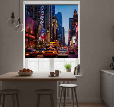 Toile fenêtre cuisine décorative réfrigérateur times square - TenStickers