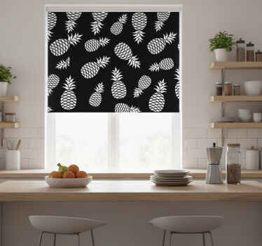 Toile fenêtre cuisine motif ananas dessin - TenStickers