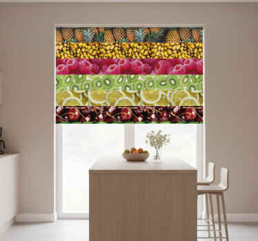 Toile fenêtre cuisine textures fruits - TenStickers
