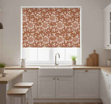 Toile fenêtre cuisine carreau paisley floral - TenStickers