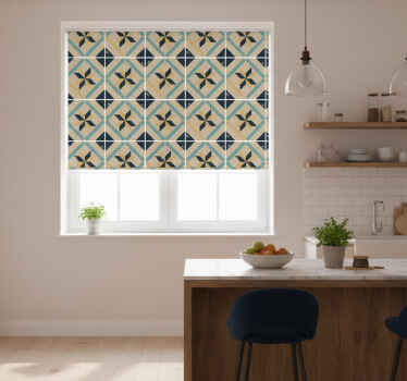 Toile fenêtre cuisine design élégant carreaux ciment - TenStickers