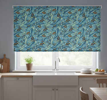 Toile fenêtre cuisine motif fleurs paisley - TenStickers