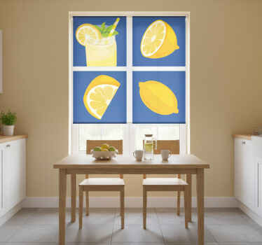 Toile fenêtre cuisine carrelage jus de citron - TenStickers