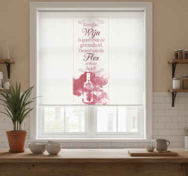 Toile fenêtre cuisine texte vin nl - TenStickers