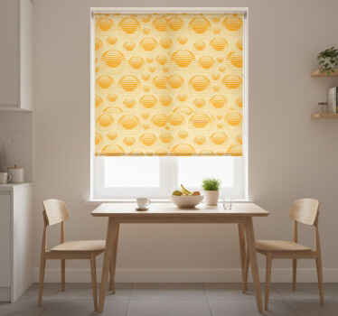 Toile fenêtre cuisine dessin rétro soleil réfrigérateur - TenStickers